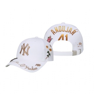 New York Yankees Miguel Andujar White Blossom Adjustable Hat
