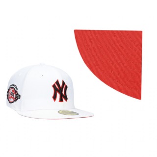 New York Yankees White Red Undervisor 100th Anniversary Patch 59FIFTY Hat
