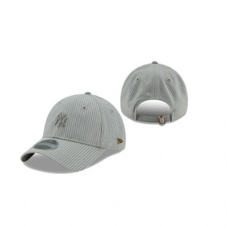 New York Yankees Gray Seersucker Black Label 9Twenty Adjustable Adjustable Hat