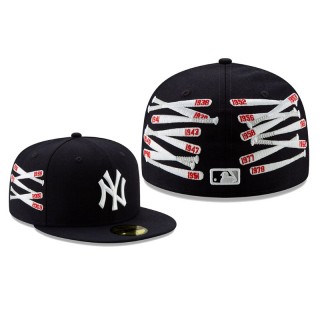 Yankees Spike Lee Champion Collection Navy Stacked Bat Logo 59FIFTY Fitted Hat