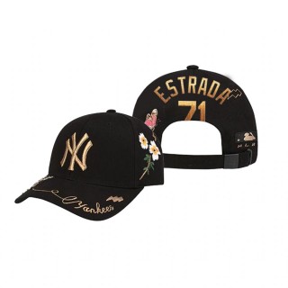 New York Yankees Thairo Estrada Black Blossom Adjustable Hat