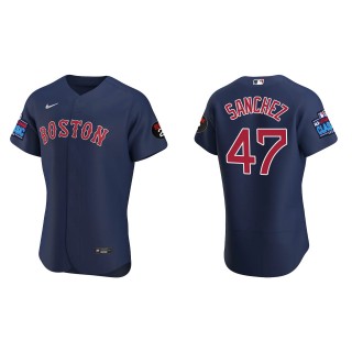 Yolmer Sanchez Boston Red Sox Navy 2022 Little League Classic Alternate Authentic Jersey