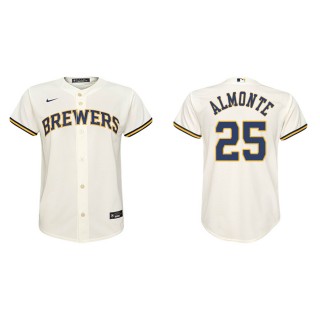 Youth Brewers Abraham Almonte Cream Replica Home Jersey