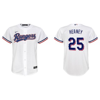 Youth Texas Rangers Andrew Heaney White Replica Home Jersey