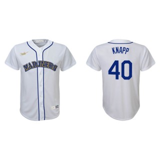 Youth Seattle Mariners Andrew Knapp White Cooperstown Collection Jersey