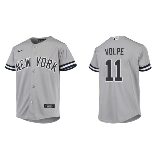 Youth Anthony Volpe Gray Replica Road Jersey