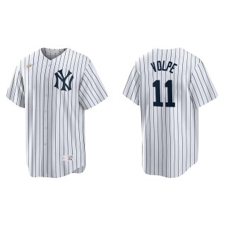 Youth Anthony Volpe White Cooperstown Collection Jersey