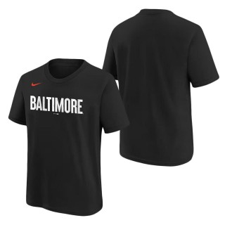 Youth Baltimore Orioles Black 2023 City Connect Wordmark T-Shirt
