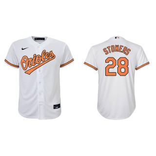 Youth Kyle Stowers White Replica Home Jersey