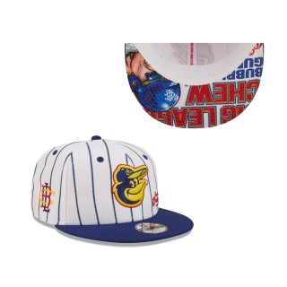 Youth Baltimore Orioles White Navy MLB x Big League Chew Original 9FIFTY Snapback Adjustable Hat