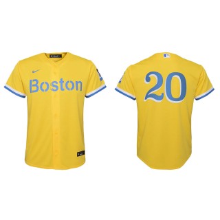 Youth Boston Red Sox Yu Chang Gold Light Blue City Connect Replica Jersey