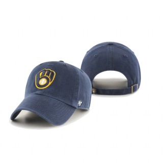 Youth Milwaukee Brewers Navy Team Logo Clean Up Adjustable Hat