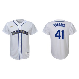 Youth Seattle Mariners Carlos Santana White Cooperstown Collection Jersey