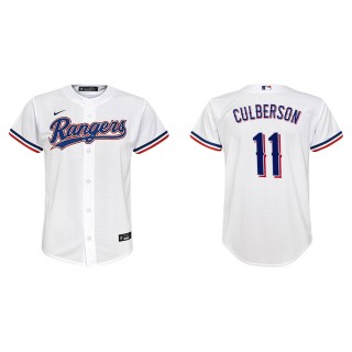 Youth Rangers Charlie Culberson White Replica Home Jersey