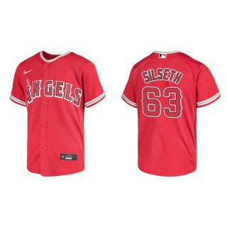 Youth Los Angeles Angels Chase Silseth Red Replica Jersey