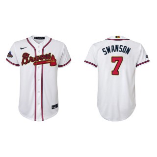 2022 Gold Program Dansby Swanson Braves White Replica Youth Jersey
