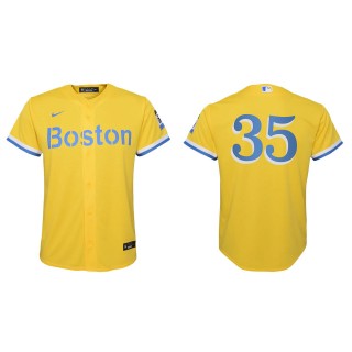 Youth Boston Red Sox Eric Hosmer Gold Light Blue City Connect Replica Jersey