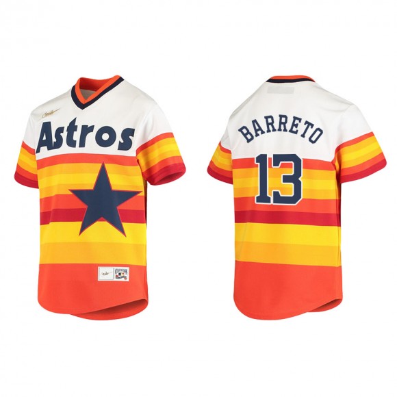 Youth Astros Franklin Barreto White Cooperstown Collection Jersey