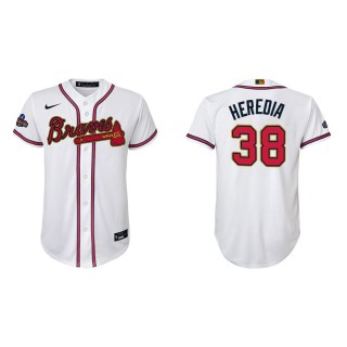 2022 Gold Program Guillermo Heredia Braves White Replica Youth Jersey