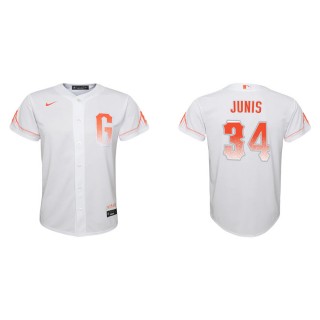 Youth Giants Jakob Junis White 2021 City Connect Replica Jersey