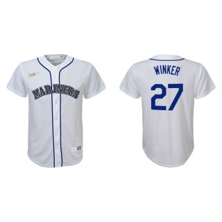 Youth Mariners Jesse Winker White Cooperstown Collection Jersey