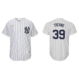 Youth Yankees Jose Trevino White Cooperstown Collection Jersey