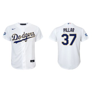 Youth Dodgers Kevin Pillar White Gold 2021 City Connect Replica Jersey