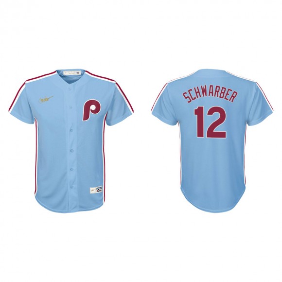 Youth Phillies Kyle Schwarber Light Blue Cooperstown Collection Jersey