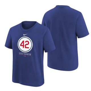 Youth Los Angeles Dodgers Jackie Robinson Royal Retired Number T-Shirt