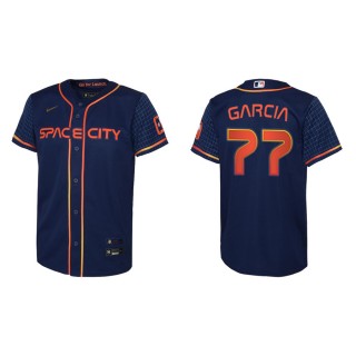 Youth Houston Astros Luis Garcia Navy 2022 City Connect Replica Jersey