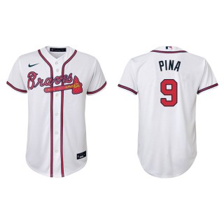 Youth Braves Manny Pina White Replica Home Jersey