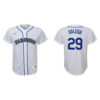 Youth Cal Raleigh Mariners White Cooperstown Collection  Jersey