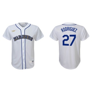 Youth Julio Rodriguez Mariners White Cooperstown Collection  Jersey