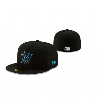 Youth Marlins Black Authentic Collection 59FIFTY Fitted Hat