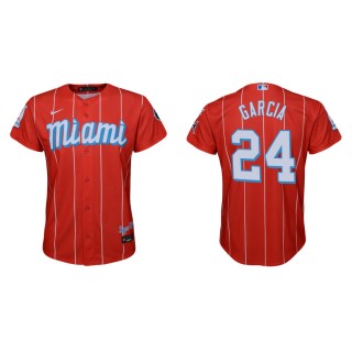 Youth Avisail Garcia Marlins Red 2021 City Connect Replica Jersey