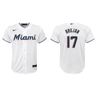 Youth Vidal Brujan Marlins White Replica Home Jersey