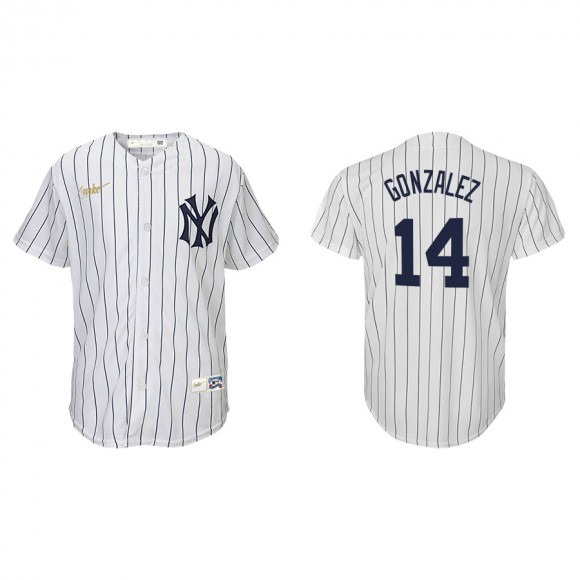 Youth Yankees Marwin Gonzalez White Cooperstown Collection Jersey