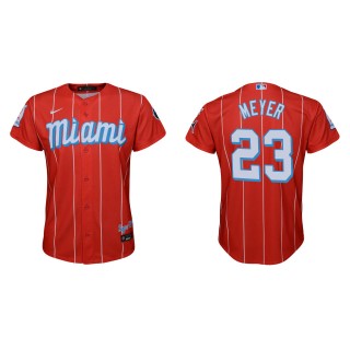 Youth Miami Marlins Max Meyer Red City Connect Replica Jersey