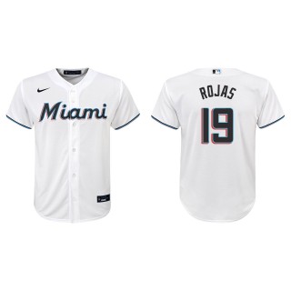 Youth Marlins Miguel Rojas White Replica Home Jersey