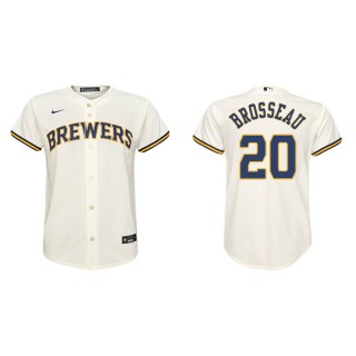 Youth Brewers Mike Brosseau Cream Replica Home Jersey