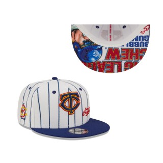 Youth Minnesota Twins White Navy MLB x Big League Chew Original 9FIFTY Snapback Adjustable Hat