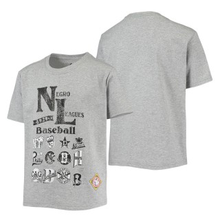 Youth Negro League Baseball Stitches Heathered Gray All-Over Print T-Shirt