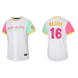 Youth San Diego Padres Nomar Mazara White 2022 City Connect Replica Jersey