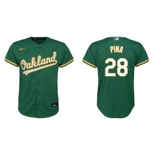 Youth Manny Pina Kelly Green Replica Alternate Jersey
