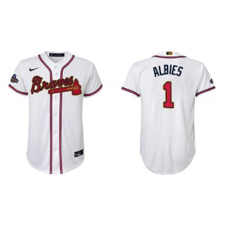 2022 Gold Program Ozzie Albies Braves White Replica Youth Jersey