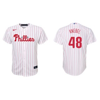 Youth Corey Knebel Phillies White Replica Home Jersey