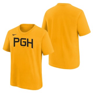 Youth Pittsburgh Pirates Gold City Connect Wordmark T-Shirt