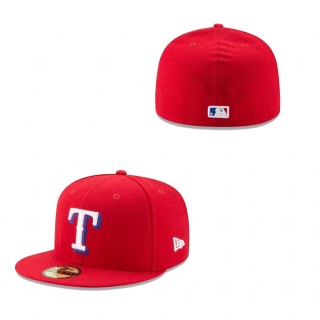 Youth Texas Rangers Red Authentic Collection 59FIFTY Fitted Hat