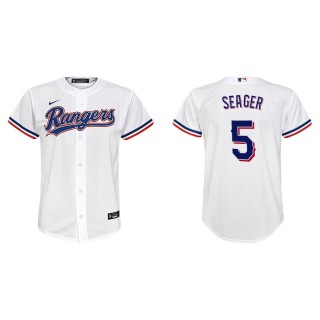 Youth Corey Seager Rangers White Replica Home Jersey