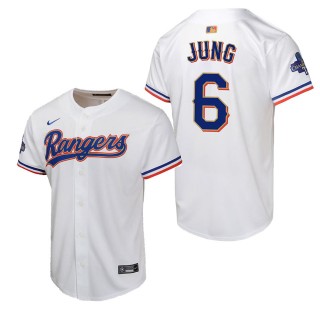 Youth Texas Rangers Josh Jung White 2024 Gold Collection Limited Player Jersey